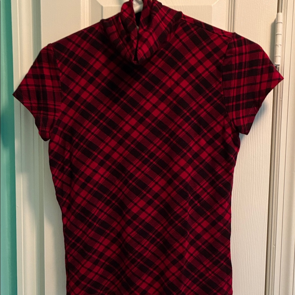 Ralph Lauren Red Plaid Turtleneck Sweater